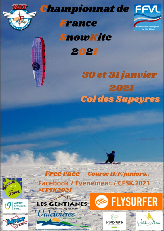 Championnat France de snowkite - Col des Supeyeres